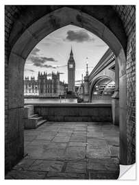 Selvklebende plakat Big Ben and Westminster Bridge