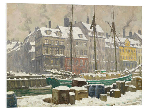 Hartschaumbild Wintertag in Nyhavn, 1924