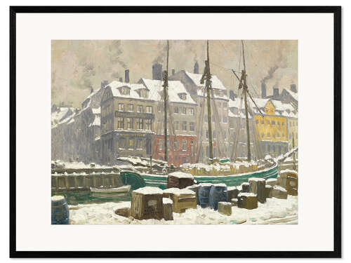 Kunsttryk i ramme Winter Day in Nyhavn, 1924