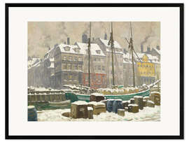 Kunsttryk i ramme Winter Day in Nyhavn, 1924