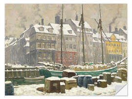 Selvklebende plakat Winter Day in Nyhavn, 1924