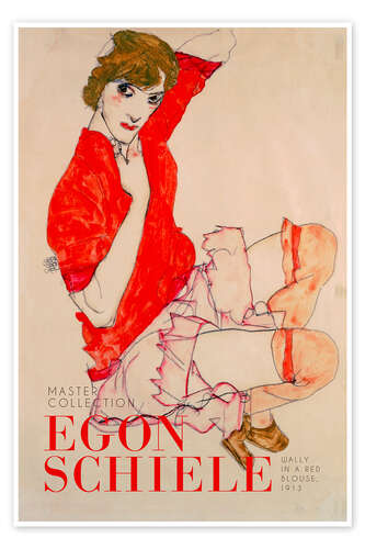 Poster Wally in a Red Blouse, 1913