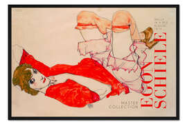 Gerahmter Kunstdruck Wally in a Red Blouse, 1913