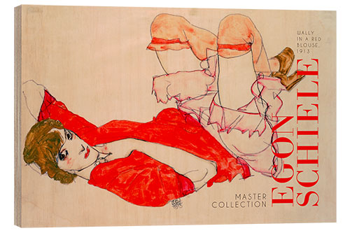 Wood print Wally in a Red Blouse, 1913