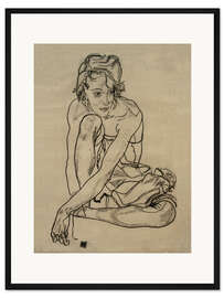 Gerahmter Kunstdruck Kauernde