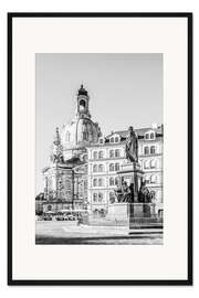 Gerahmter Kunstdruck Dresden Neumarkt und Frauenkirche