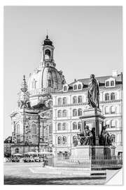 Selvklebende plakat View of the Elbe and the Old Town of Dresden