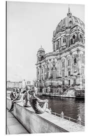 Aluminium print Sculpture Group and Berlin Cathedral on the Banks of the Spree