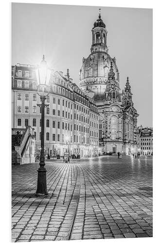 Hartschaumbild Dresdner Frauenkirche bei Nacht