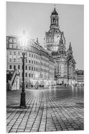 Foam board print Dresden Frauenkirche at Night