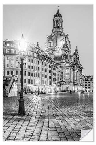 Wandsticker Dresdner Frauenkirche bei Nacht