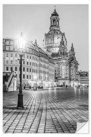 Selvklebende plakat Dresden Frauenkirche at Night