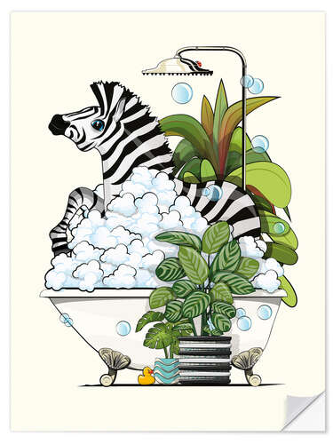 Wall sticker Zebra in Bubble Bath