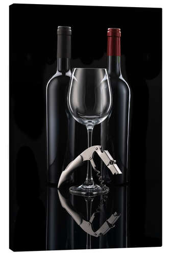 Canvas print Wine Bottle Duo with Wine Cutlery