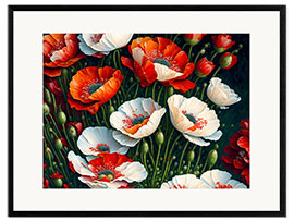 Plakat artystyczny premium w ramie Amapolas