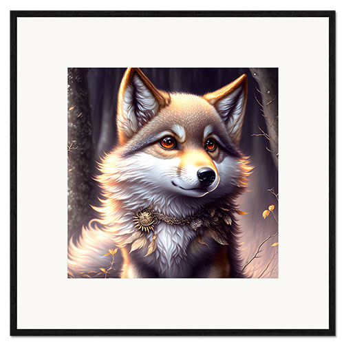 Kehystetty taidepainatus Little Wolf II