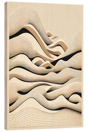 Tableau en bois Minimal Waves