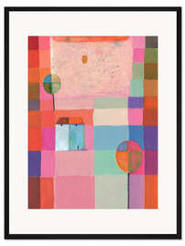 Gerahmter Kunstdruck Fröhliche, mediterrane Landschaft