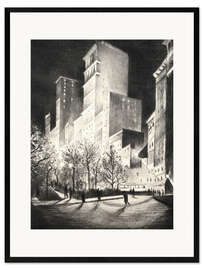 Inramat konsttryck Three AM, A Corner by Madison Avenue (2 AM New York and Metropolis)