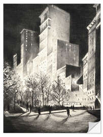 Selvklebende plakat Three AM, A Corner by Madison Avenue (2 AM New York and Metropolis)