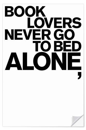 Selvklebende plakat Book Lovers Never Go to Bed Alone, II