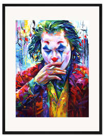 Gerahmter Kunstdruck Smoking Joker Pop Art