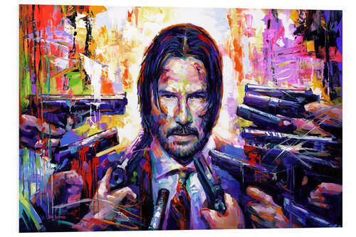 Hartschaumbild John Wick Pop Art