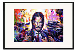 Gerahmter Kunstdruck John Wick Pop Art