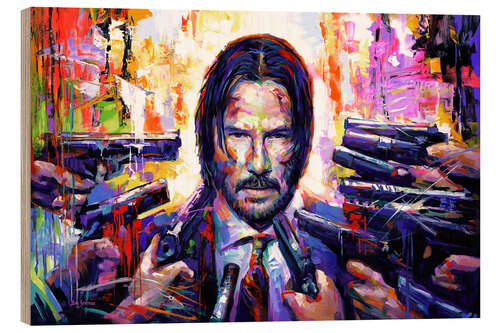 Quadro de madeira John Wick Pop Art