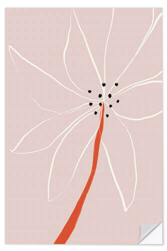 Självhäftande poster Abstract Flower No 1