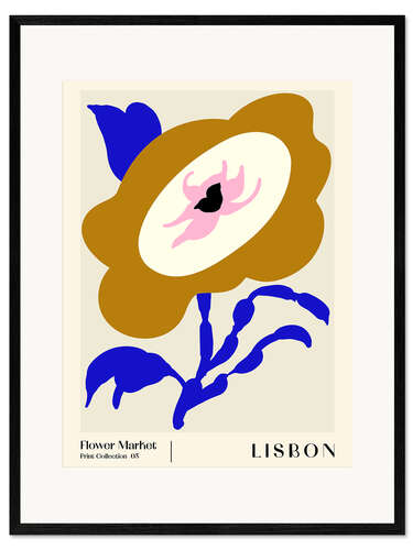 Impression artistique encadrée Flower Market Lisbon