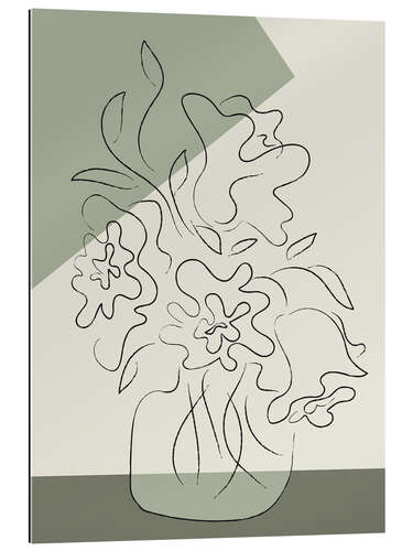 Gallery print Vase of flowers on sage green