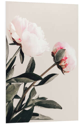PVC print Peonies on Beige