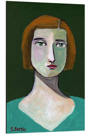 Magnettafel Dame in Grün