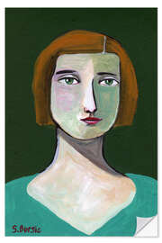 Selvklebende plakat Green Lady