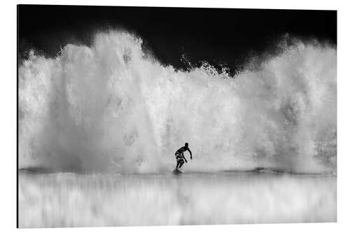 Aluminium print Surfer in Front of a Big Wave