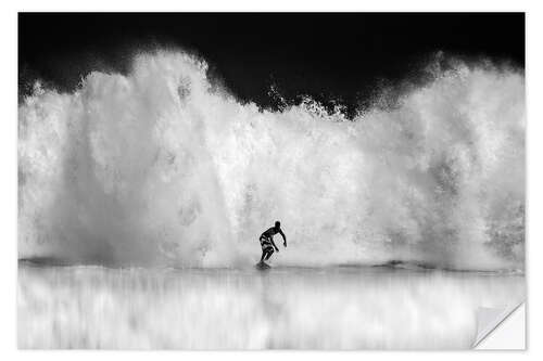 Naklejka na ścianę Surfer in Front of a Big Wave