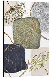 Magnettafel Blumen auf Grün-Grau I