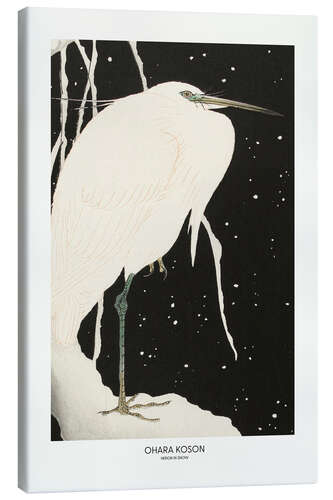 Stampa su tela Heron In Snow