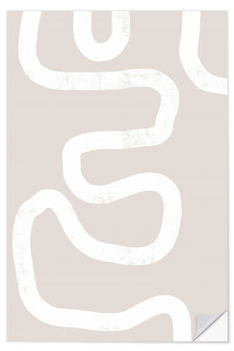 Sticker mural Abstract Lines in White II