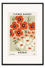 Gerahmter Kunstdruck Flower Market Madrid