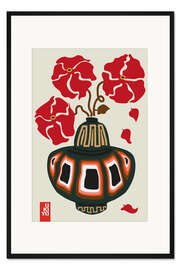Gerahmter Kunstdruck Ukiyo Flower Vase