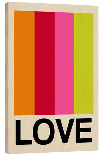 Cuadro de madera Retro Love