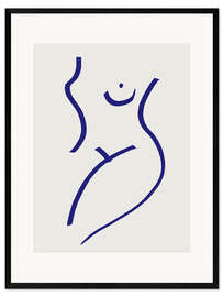 Framed art print Nude Blue