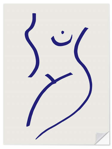 Selvklebende plakat Nude Blue