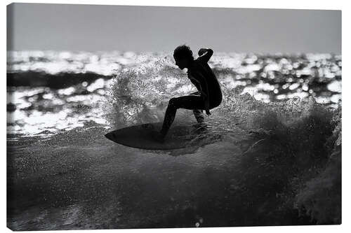 Canvas print Surfing in the Sunset