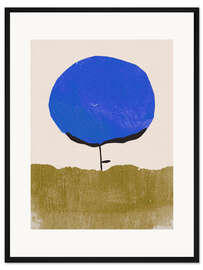 Gerahmter Kunstdruck Blaue Blume