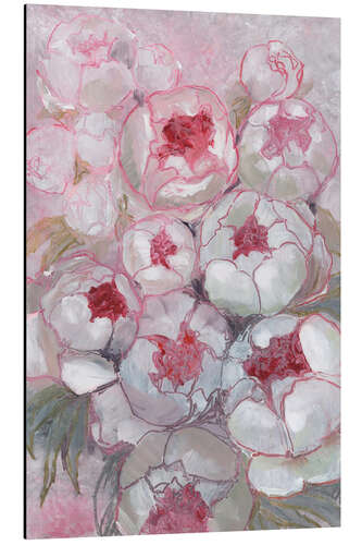 Aluminium print Bouquet of Peonies in Pink