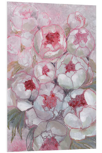 Print på skumplade Bouquet of Peonies in Pink