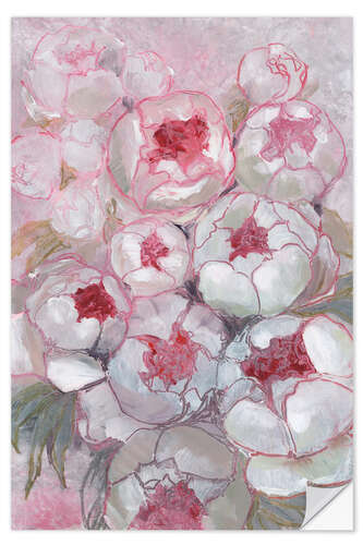 Sticker mural Bouquet of Peonies in Pink